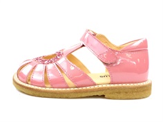 Angulus sandal rose pink lak med glimmer hjerte